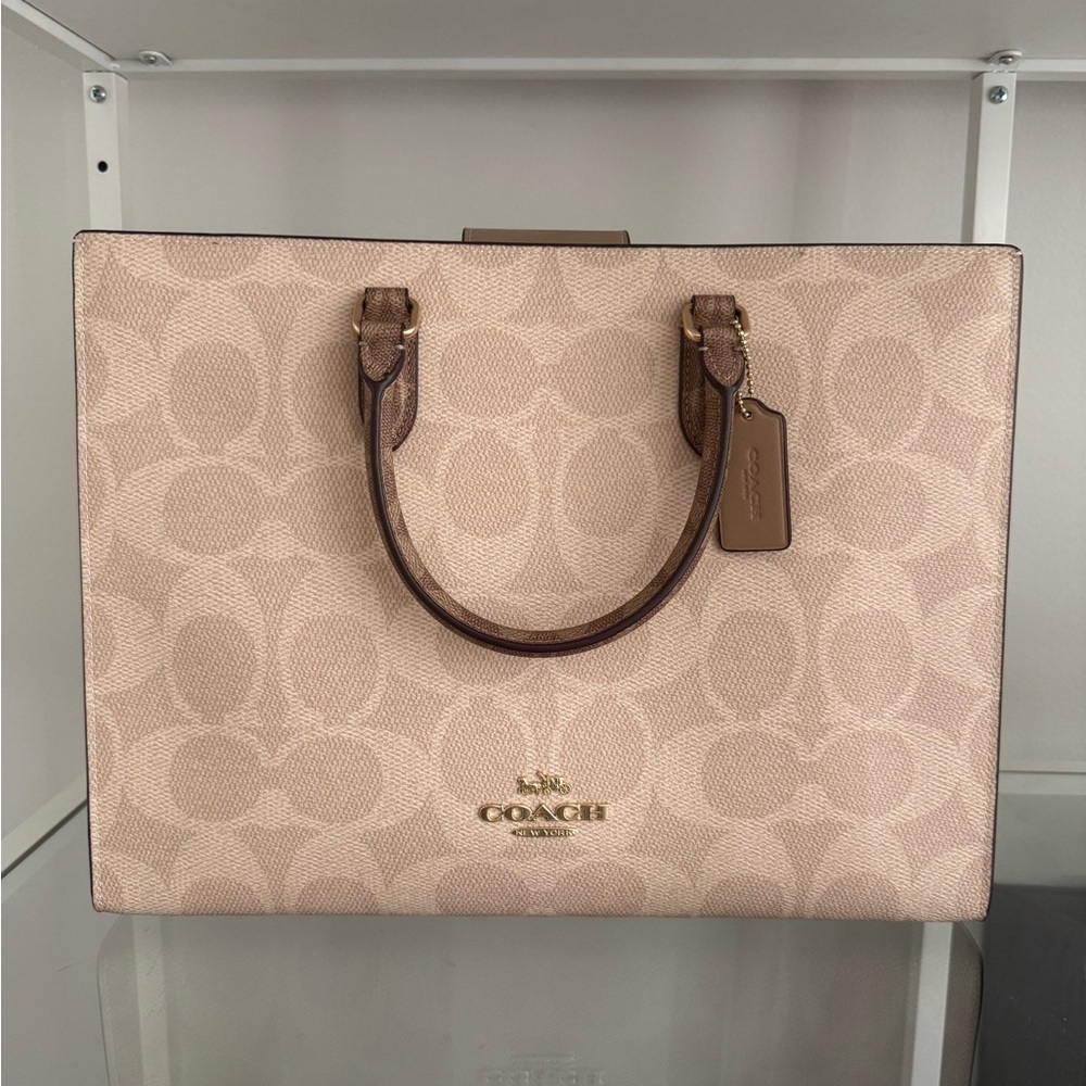 Coach Maggie Beige Signature Tote